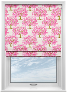 Classic Woodland, Pink Blossom - Twist&Fit Roman Blind